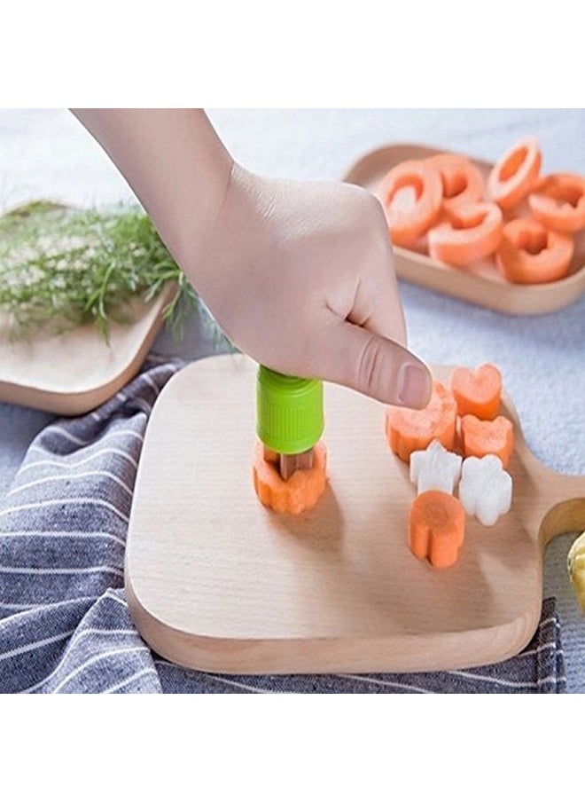 Fruit Vegetable Cutter Shapes Set, Mini Pie, Fruit And Cookie Stamps Mold, Cookie Cutter Decorative Food, For Kids Baking And Food Supplement Tools Accessories Crafts For Christmas, Green (12 Pcs)