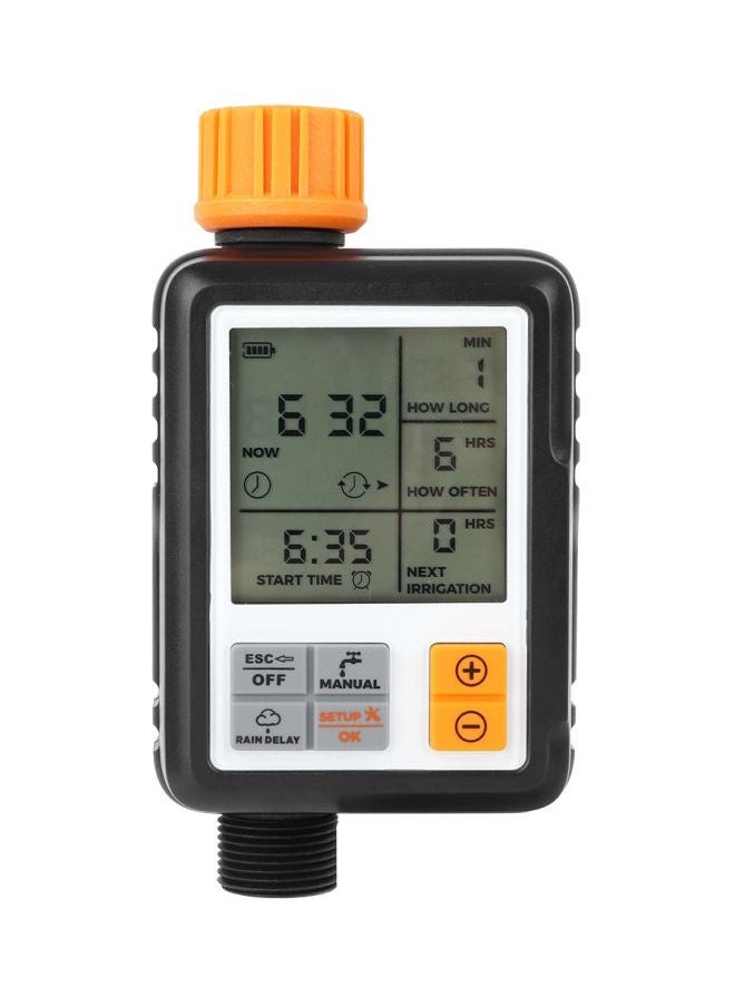 Automatic Digital Irrigation System Timer Black/Orange