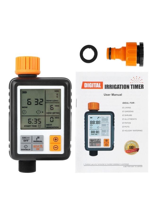 Automatic Digital Irrigation System Timer Black/Orange