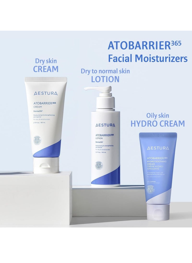 AESTURA ATOBARRIER365 CERAMIDE CREAM | Long Lasting Hydration Facial Moisturizer for Dry & Sensitive Skin | 80ml, 2.7 oz