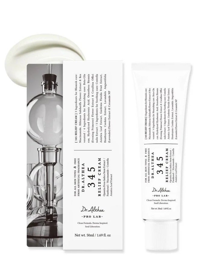 Dr.Althea 345 Relief Cream 50ml | Daily Face Moisturizer | Blemish Relief Care | Soothing Recovery & Moisture with Niacinamide, Panthenol | Korean Vegan Skincare for All Skin Types / 1.69 fl. oz