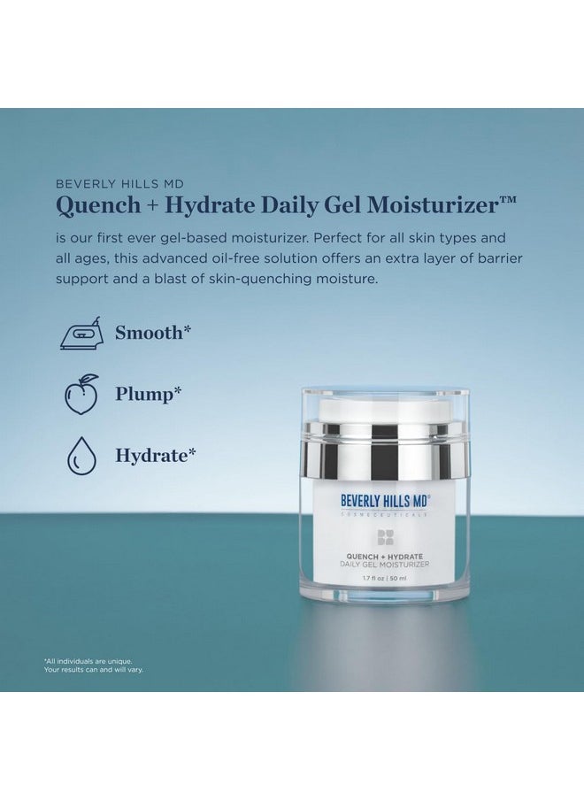 Quench + Hydrate Daily Gel Moisturizer- Visibly Smooth, Plump, Hydrate Face & Neck For Wrinkles, Sagging- Skin Smoothing & Re-Energizing- Visibly Reduce Signs Of Aging W/Niacinamide