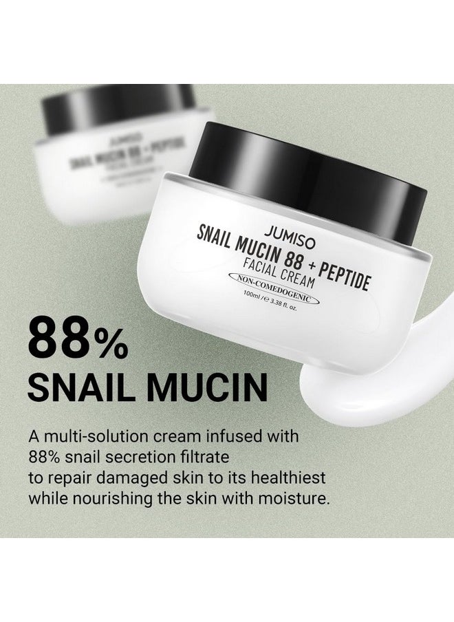 Snail Mucin 88 + Peptide Cream 100Ml | Kbeauty, For Sensitive Skin, Calming Acne, Strengthening Skin Barrier, Controlling Oil