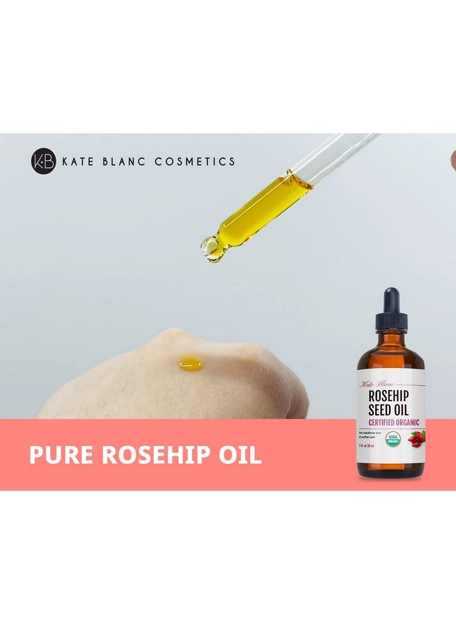 Rosehip Oil For Face & Skin (1Oz, Organic, Pure, Cold Pressed) Rosehip Seed Face Oil For Facial & Gua Sha Massage