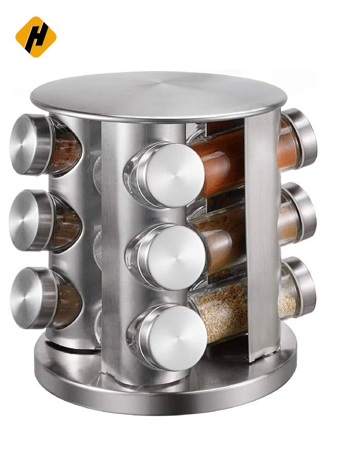 12-Glass Bottle Deluxe Spice Rack Spice Carousel Spice Organizer Seasoning Organizer Seasoning Rack Seasoning Carousel