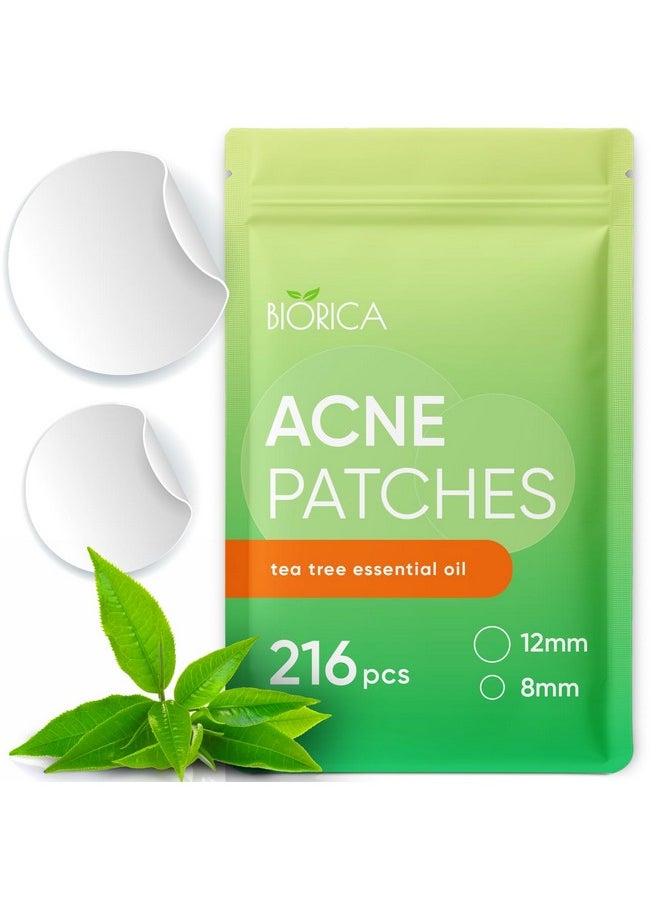 Pimple Patches For Face With Tea Tree Oil 216 Pcs. Hydrocolloid Acne Pimple Patches. Blemish Patches, Acne Dots, Pimple Stickers, Acne Patch And Pimple Patch