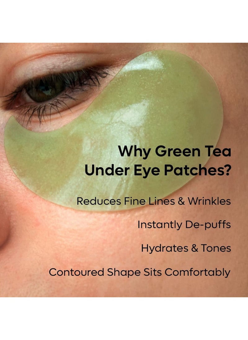 Green Tea Hydrogel Under Eye Patches for Dark Circle Fine Lines and Wrinkles Reduction Cooling Under Eye Patch Mask for Instant De Puffing 15 Pairs