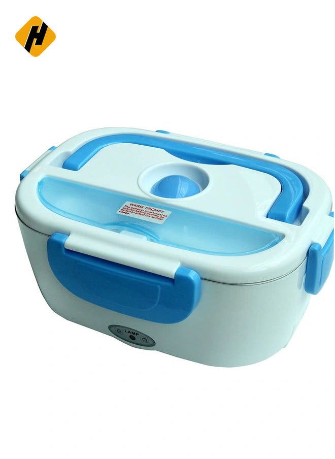 Electric Heating Lunch Box Blue/White 10x7.5x4.5inch