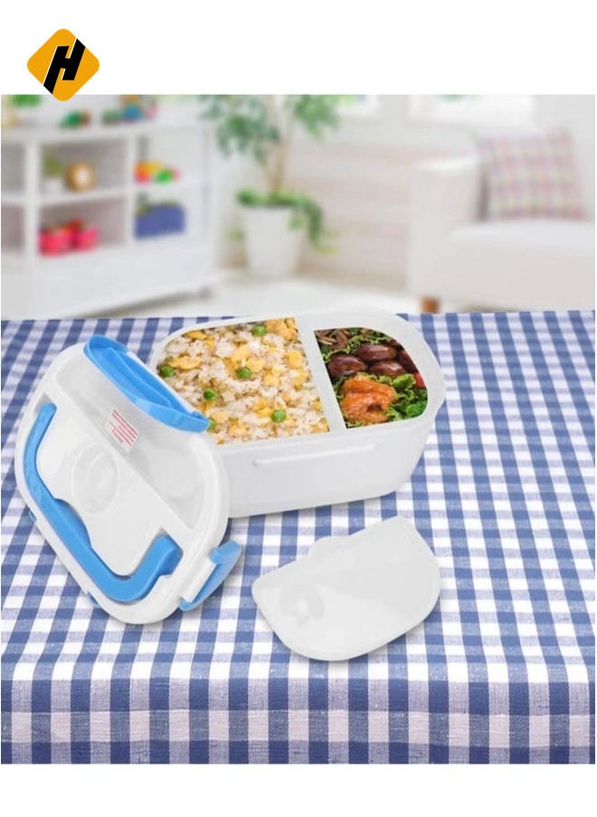 Electric Heating Lunch Box Blue/White 10x7.5x4.5inch