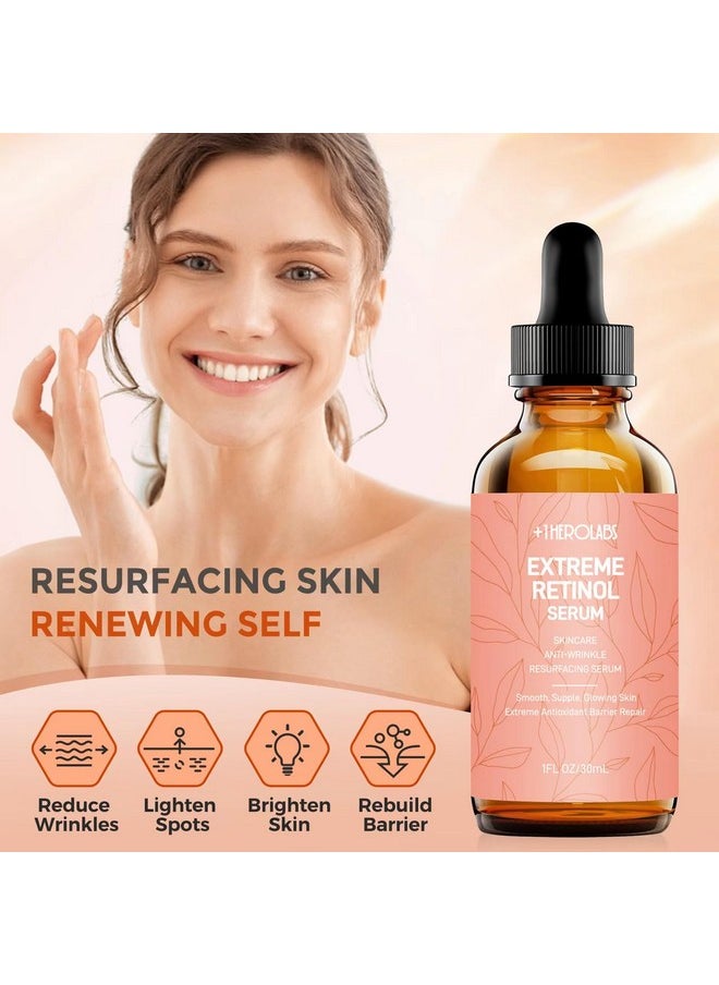 Retinol Serum For Face 2.5%, B5 Resurfacing Retinol Serum With Vitamin C, Vitamin E, Hyaluronic Acid, Niacinamide, Serum For Anti-Aging, Wrinkle Smoothing, Dark Spot Corrector, Brighten Dullness