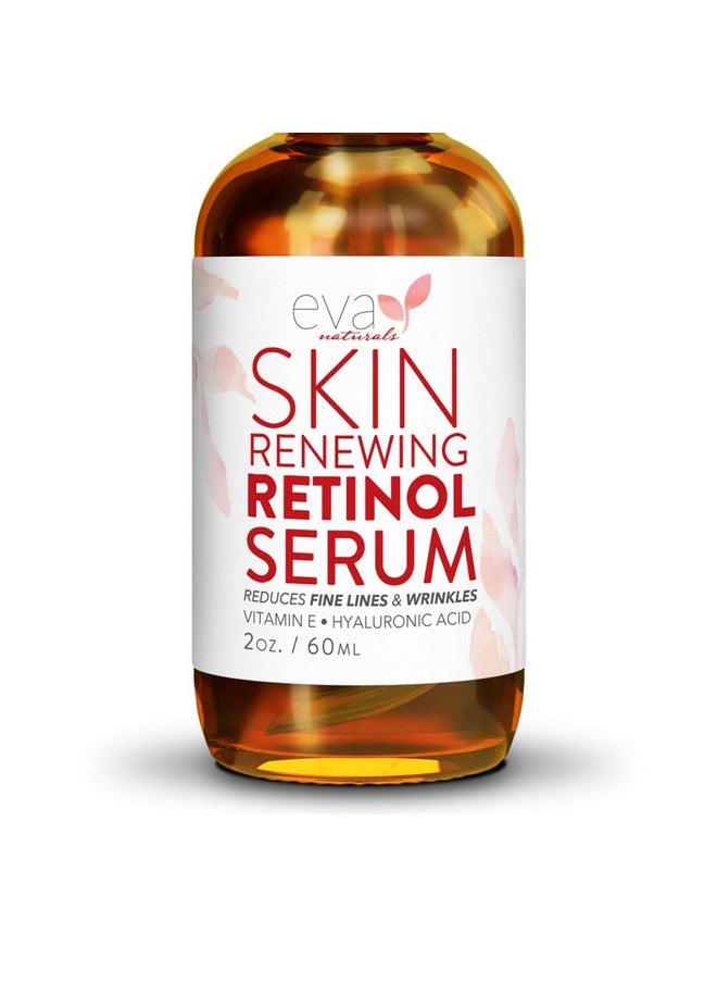 Retinol Serum For Face With Hyaluronic Acid & Vitamin E - For Anti-Aging, Fine Lines, Wrinkles, Resurfacing, Acne Marks And Scars, Skin Brightening, Dark Spot Correction Night Serum - 2Oz