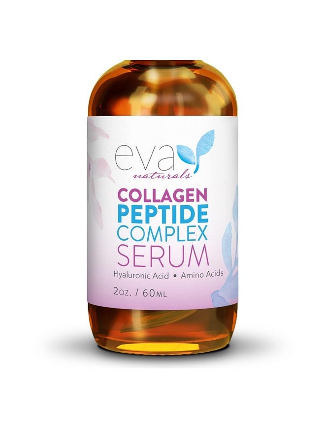 Collagen Peptide Serum - Anti Aging Collagen Serum For Face, Skin Brightening, Reduces Fine Lines & Wrinkles, Heals And Repairs Skin, Microneedling Serum With Hyaluronic Acid (2 Oz)