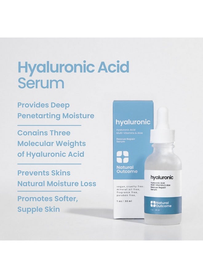 Hyaluronic Acid Serum For Face | Anti-Aging Facial Serum With Vitamin B5 | Reduces Fine Lines And Wrinkles | Moisturizing And Hydrating Rescue Repair Skin Care Serum | 1 Oz