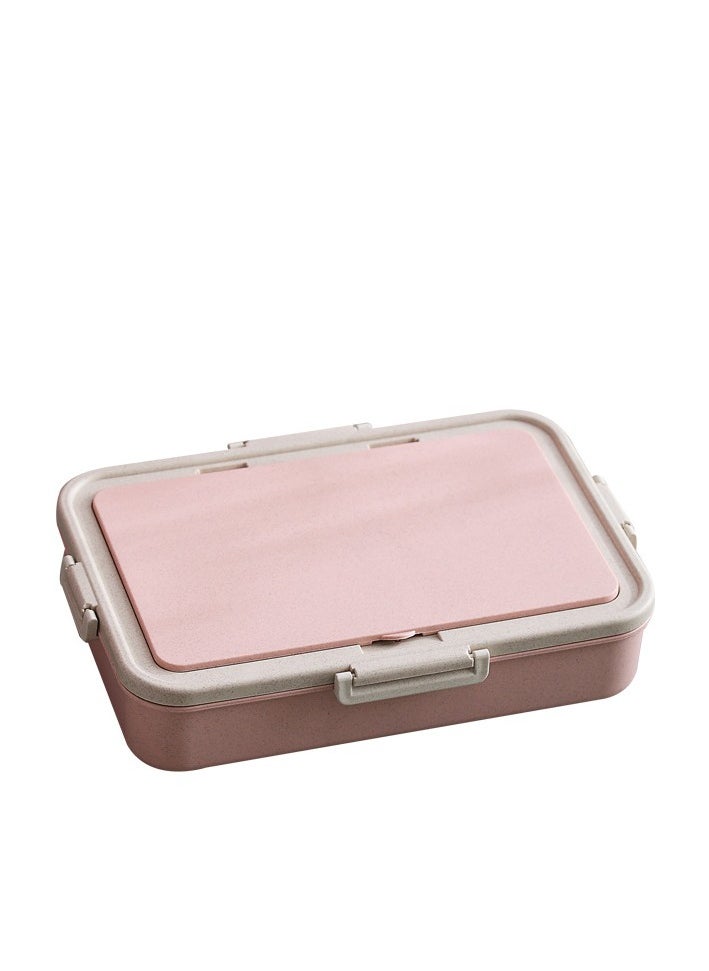 Portable Japanese Style Plastic Lunch Box With Wheat Tableware Insulated And Fresh-Keeping Box