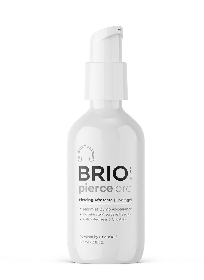 BRIOTECH Pierce Pro Piercing Aftercare Gel, Extra Strength Hypochlorous Acid Hydrogel, Soothe Bumps, Itching, Crust, Quick Dry, No Rinse, 2 fl oz