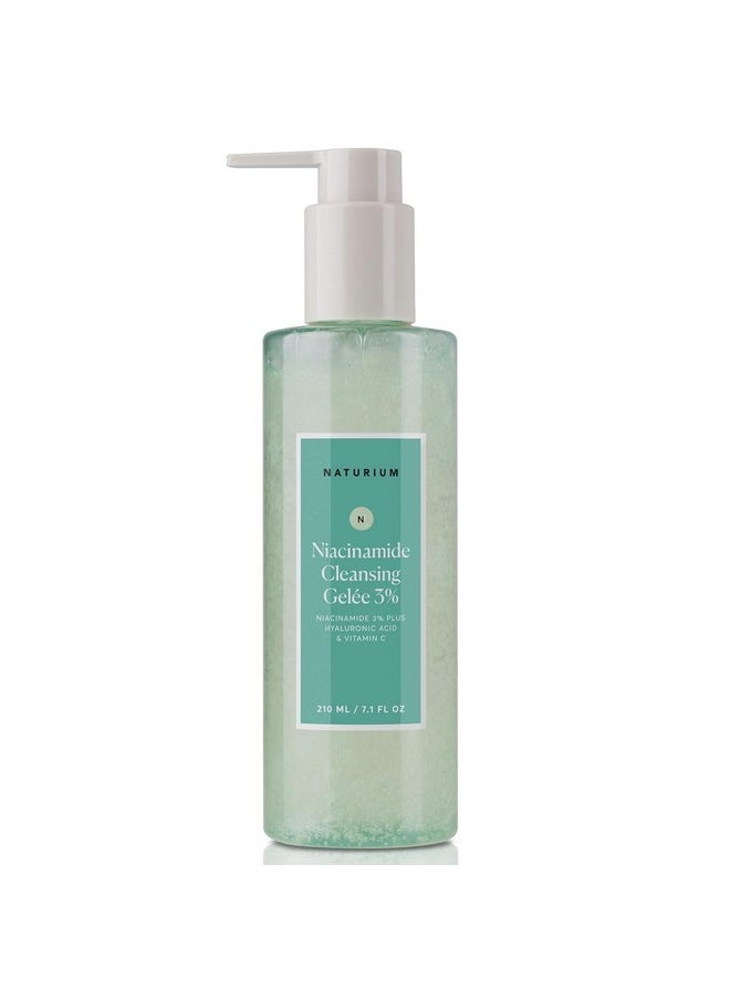 Niacinamide Cleansing Gelée 3% Plus Hyaluronic Acid & Vitamin C, Gentle & Smoothing Face Wash, 7.1 Oz