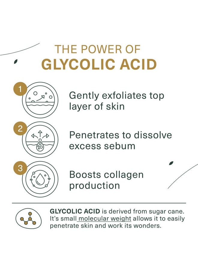 Glycolic Acid Face Wash, Exfoliating Facial Cleanser And Scrub, 10% Glycolic Acid, Aha And Salicylic Acid, 6 Fl. Oz