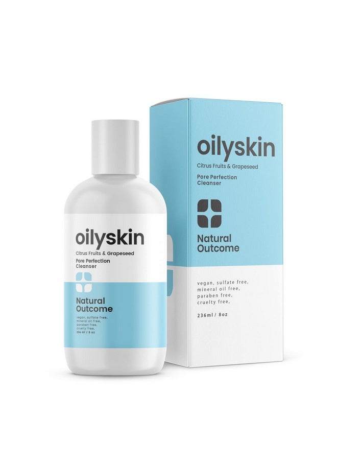 Oily Skin Cleanser | Oil Control Daily Face Wash | Pore Hydrating Non-Greasy Cleansing Gel With Purifying Citrus Extracts For Oily Skin Types | Sulfate & Cruelty Free | 8 Oz