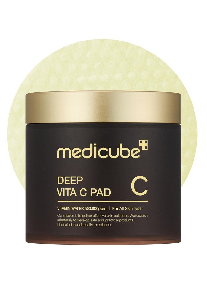 Deep Vita C Facial Pads, Vitamin C Toner Pads For Uneven Skin Tone, 500,000Ppm Of Vitamin Water & 3 Types Of Vitamin, Hydrating & Resurfacing (70 Sheets)