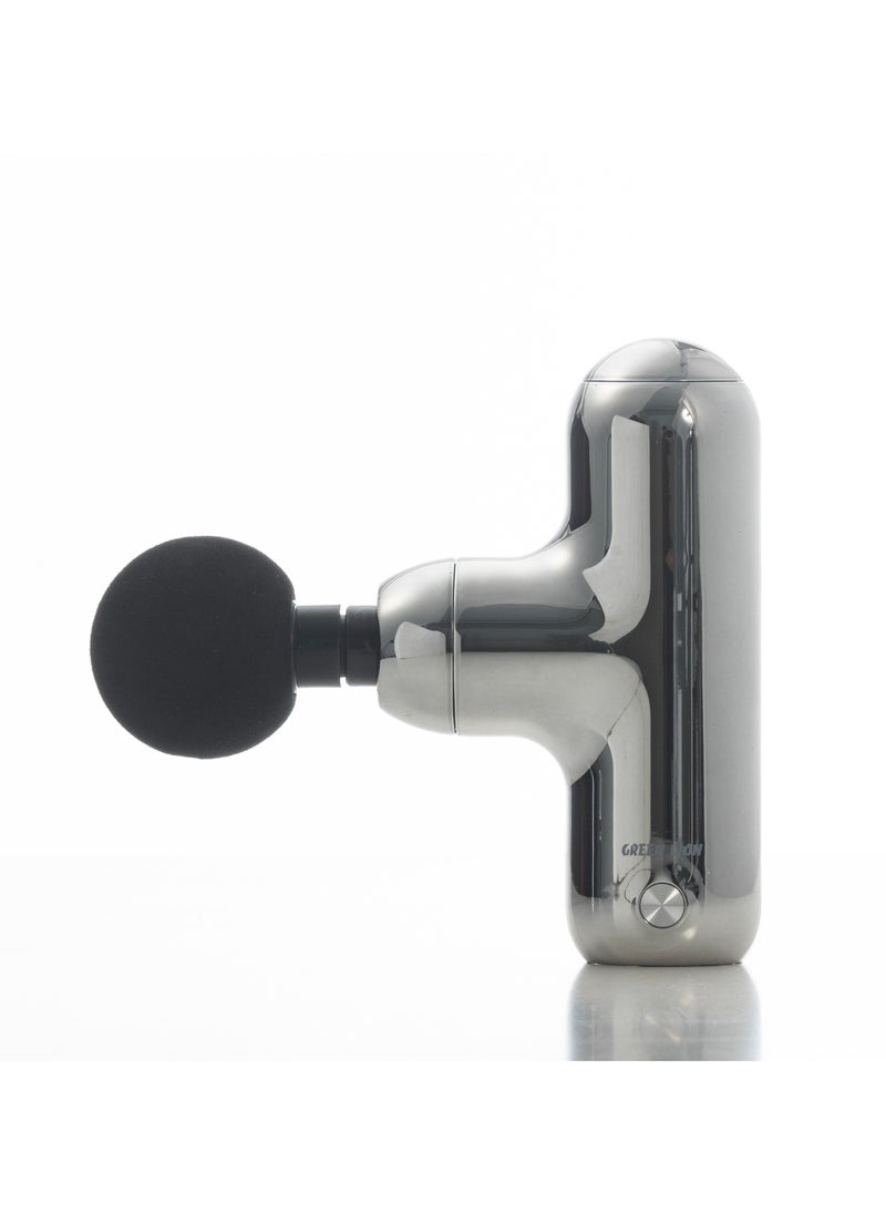 Pro 40W Massage Handle / 4 Speed Gear / 2200-4000 RPM Range / 4 Hours Working / Muscle Recovery / Increase Blood Circulation / Conical Head / Spherical Head / Clawed Head / Flat Head - Silver
