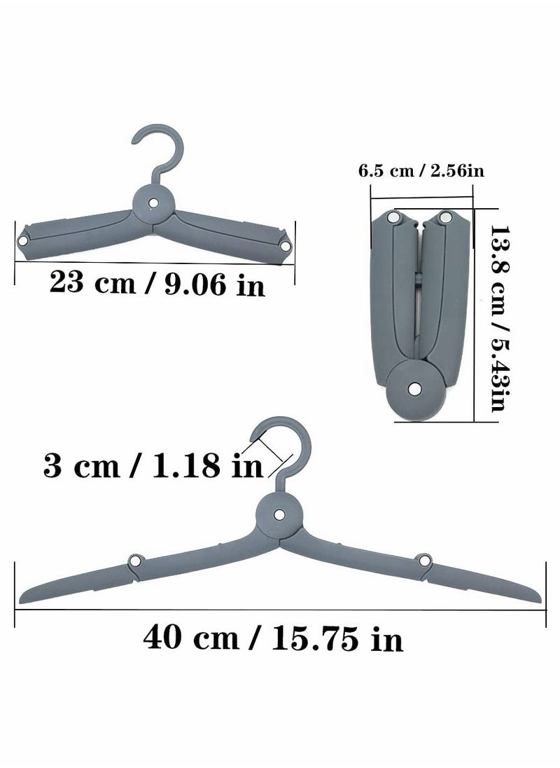 Portable Collapsible Hanger, 6 Pcs Hanging Travel Clothing Hangers, Folding Anti-Slip Design Plastic Hanger for Travelling, Camping, Holiday, Space Saving