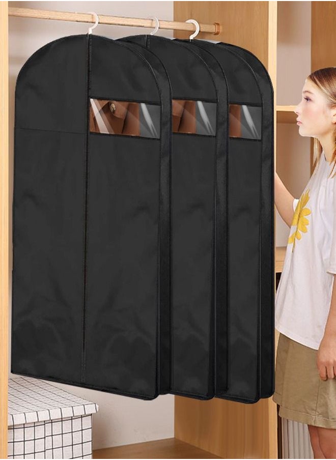 5 Pack Garment Bag Lightweight Suit Bags for Closet Storage Hanging Clothes Cover with Zipper and Clear Window for Folding for Tuxedos Coats Dresses 60x120cm