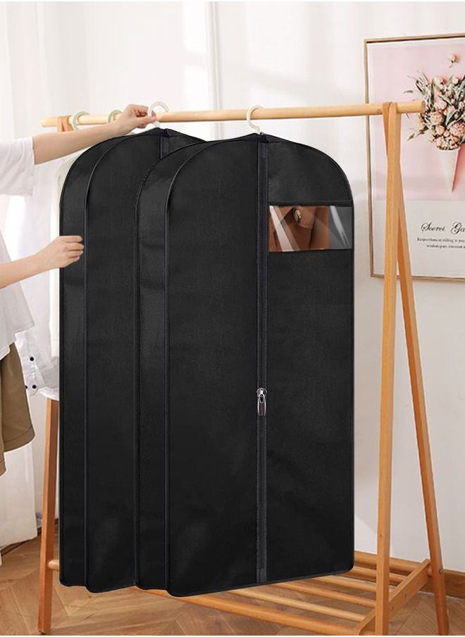 5 Pack Garment Bag Lightweight Suit Bags for Closet Storage Hanging Clothes Cover with Zipper and Clear Window for Folding for Tuxedos Coats Dresses 60x120cm