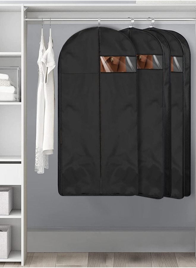 5 Pack Garment Bag Lightweight Suit Bags for Closet Storage Hanging Clothes Cover with Zipper and Clear Window for Folding for Tuxedos Coats Dresses 60x120cm