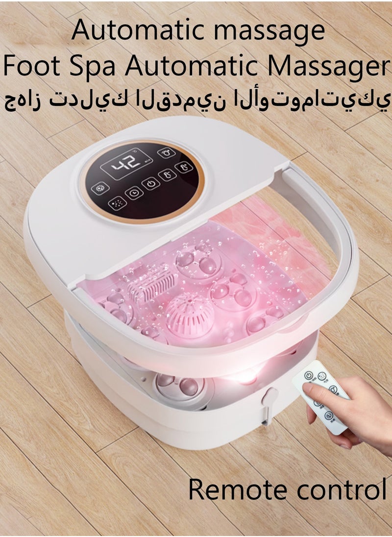 Foot Spa Electric Rotary Massage, Foot Bath with Heat, Bubble, Remote, and 24 Motorized Shiatsu Massage Balls