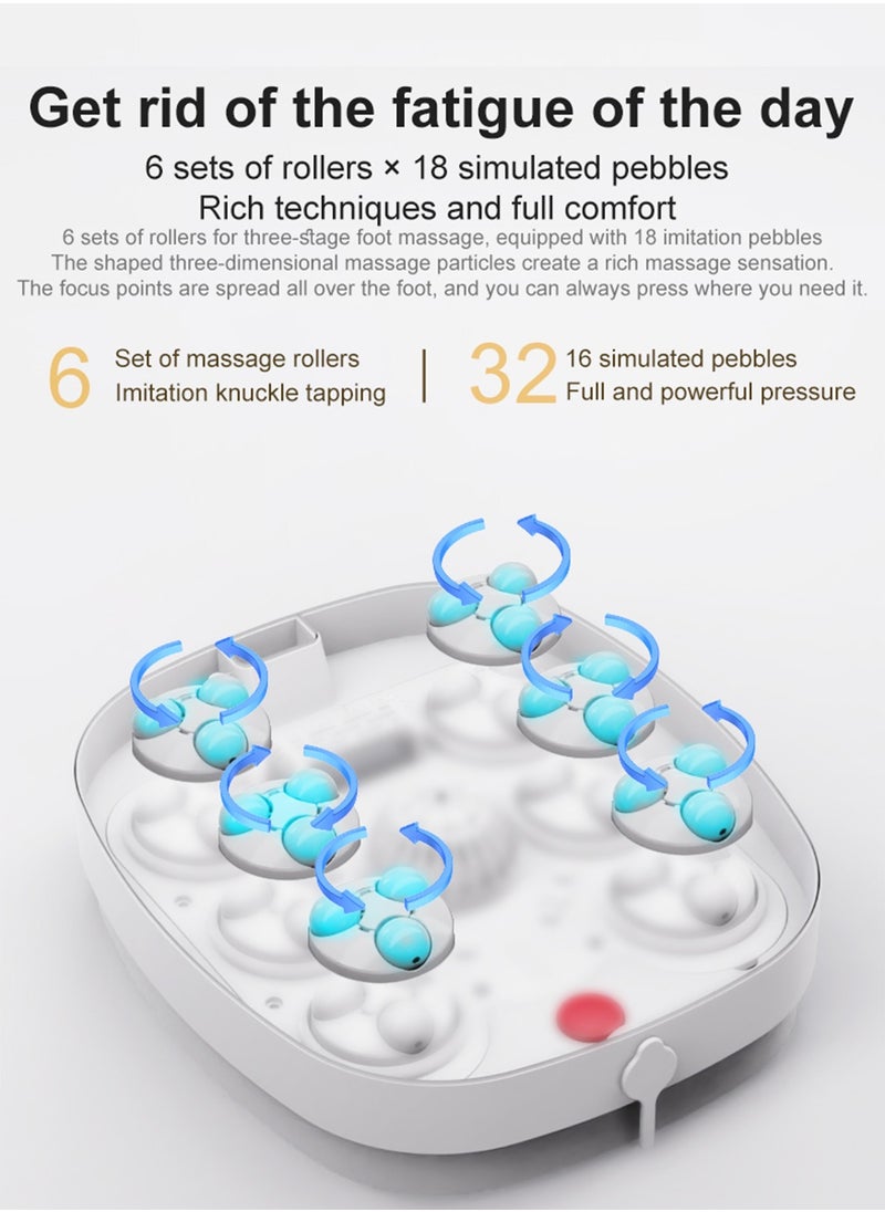 Foot Spa Electric Rotary Massage, Foot Bath with Heat, Bubble, Remote, and 24 Motorized Shiatsu Massage Balls