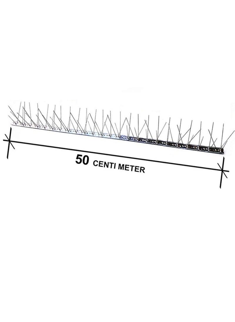 Stainless Steel Bird Spikes for Pigeons and Other Small Birds - No Plastic - Anti Bird Repellent Spikes Control Kit Assembled Spikes 50 Centimetre (Pack of 10)