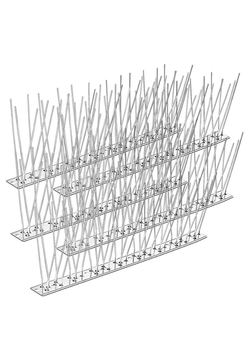 Stainless Steel Bird Spikes for Pigeons and Other Small Birds - No Plastic - Anti Bird Repellent Spikes Control Kit Assembled Spikes 50 Centimetre (Pack of 10)