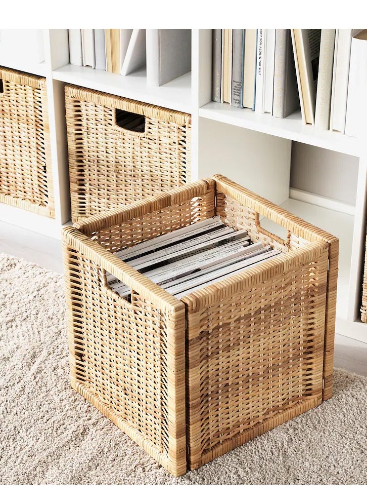 Basket, rattan, 32x34x32 cm