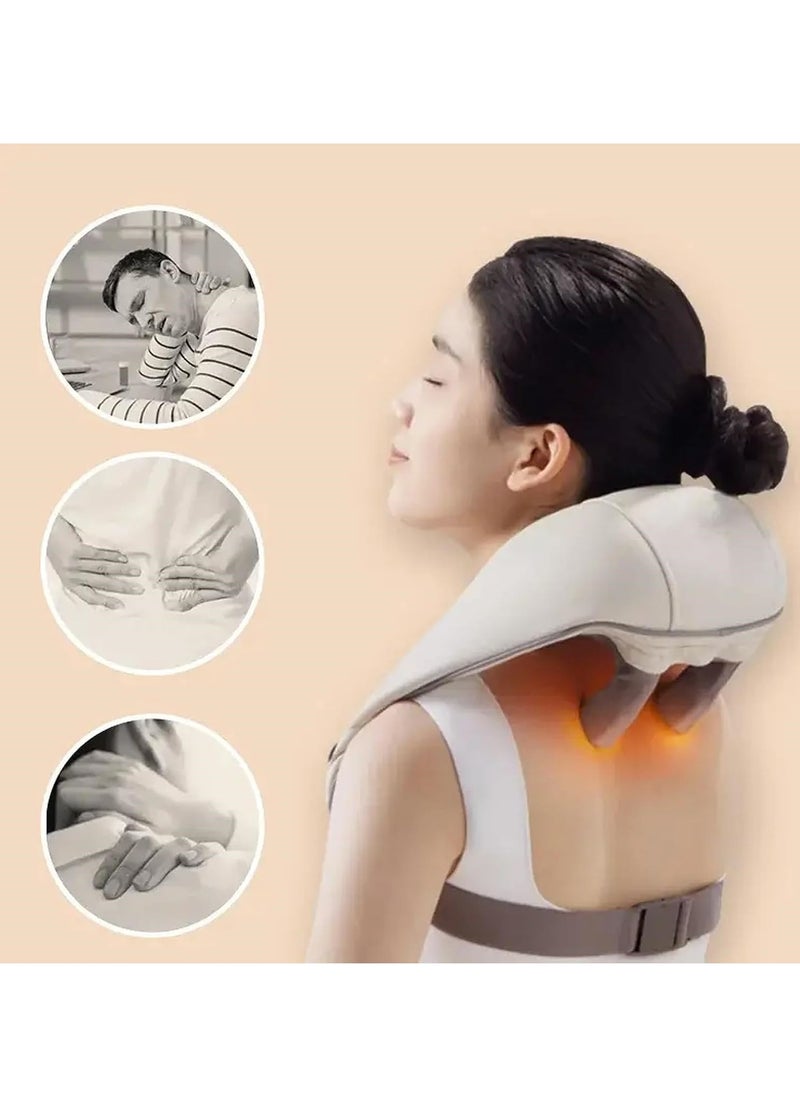 Massagers for Neck and Shoulder with Heat, Shiatsu Neck and Back Massager with Heat Electric Shoulder, Deep Tissue 5D Kneading Pillow, Simulated Manual Massage, Massager for Pain Relief