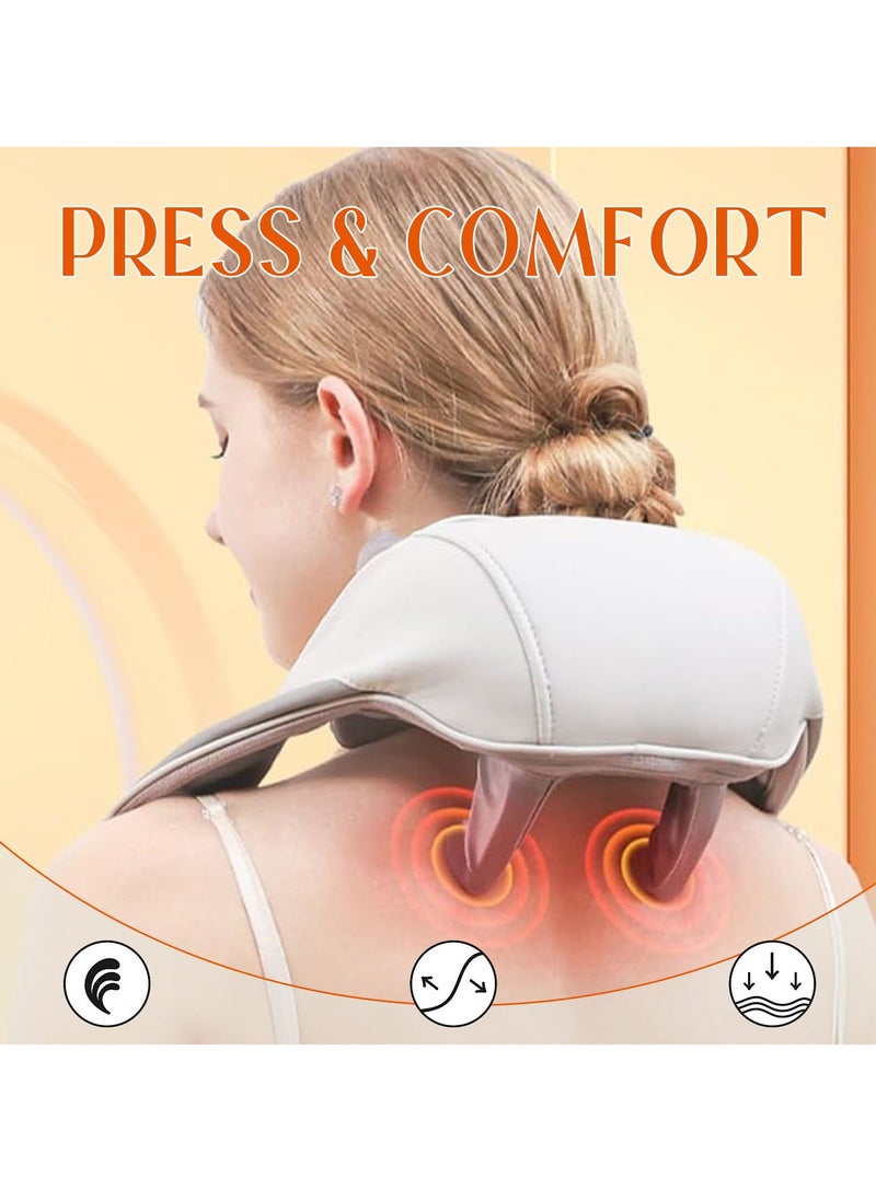 Massagers for Neck and Shoulder with Heat, Shiatsu Neck and Back Massager with Heat Electric Shoulder, Deep Tissue 5D Kneading Pillow, Simulated Manual Massage, Massager for Pain Relief