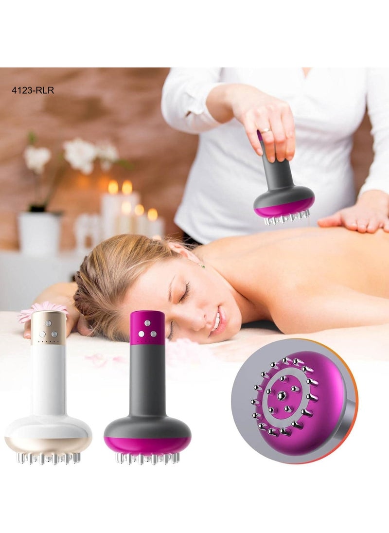 Electric Handheld Massager, Micro-Current Meridian Brush for Cellulite Lymphatic Massage, 6 Speed Heating Therapy Anti Cellulite Body Slimming Massager Gua sha Fatigue Relieve