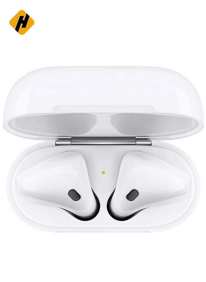 REBENUO True Wireless Bluetooth Earpods Headset with Wireless Charging (White, Version 5.0) - 80 Hours Standby, 400mAh Charging Box