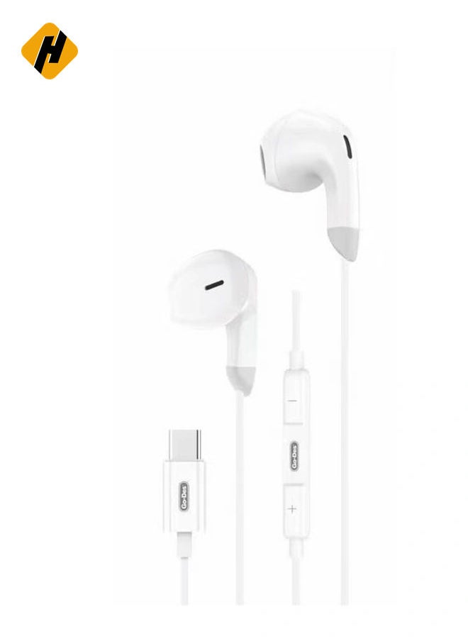 USB-C Earphones – Premium Sound, Ergonomic Design, Noise-Isolating, White