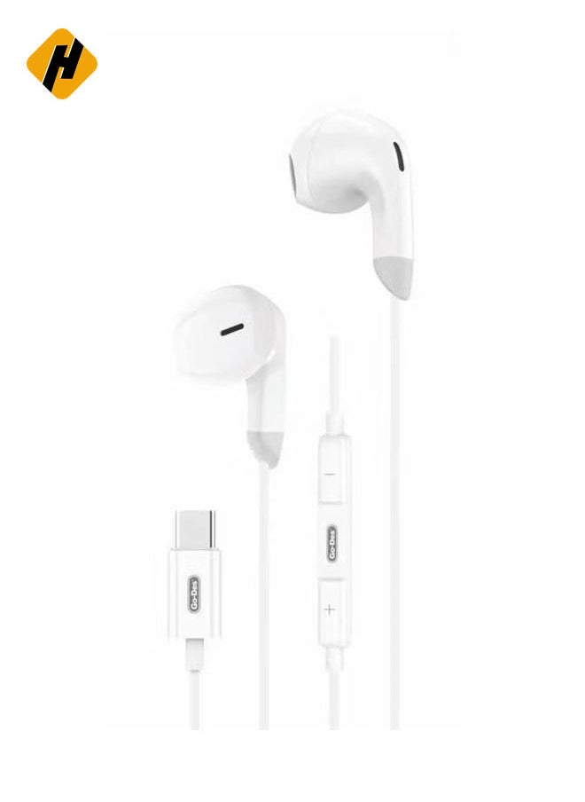 USB-C Earphones – Premium Sound, Ergonomic Design, Noise-Isolating, White