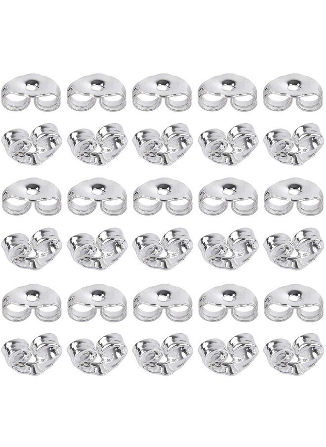 30Pcs/15 Pairs 925 Sterling Silver Earring Backs Replacement Secure Ear Lockings