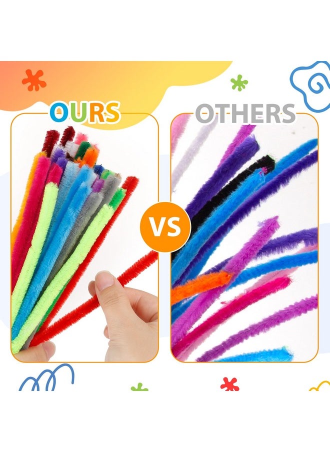 200 Pcs Thick Pipe Cleaners Craft Supplies Multi-Color Chenille Stems For Art And Craft Projects Creative Diy Decorations (12Inch X 6Mm)