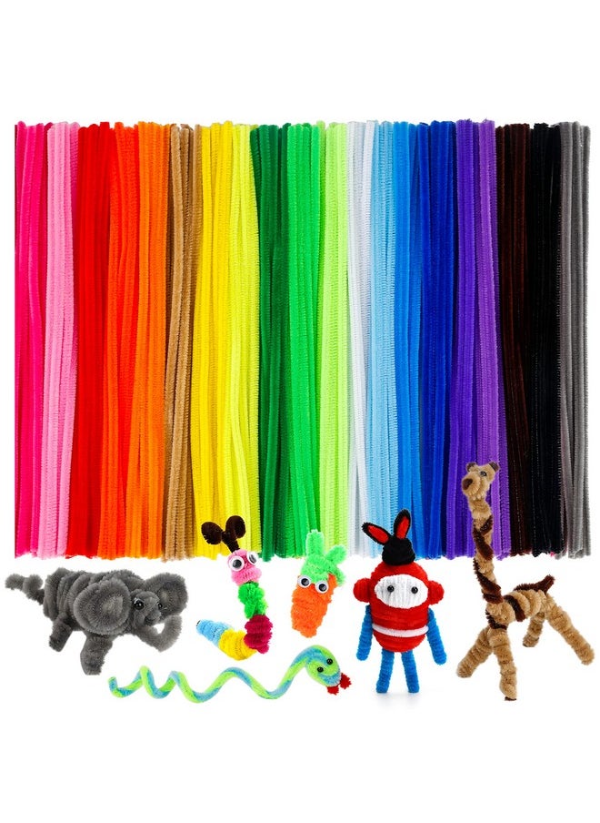 200 Pcs Thick Pipe Cleaners Craft Supplies Multi-Color Chenille Stems For Art And Craft Projects Creative Diy Decorations (12Inch X 6Mm)