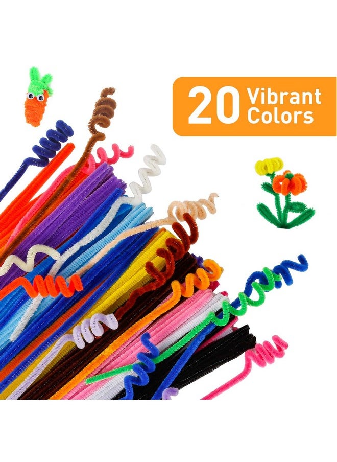 200 Pcs Thick Pipe Cleaners Craft Supplies Multi-Color Chenille Stems For Art And Craft Projects Creative Diy Decorations (12Inch X 6Mm)