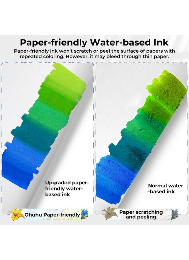 Markers Paper-Friendly No Peeling Water-Based Coloring Markers 60 Colors Dual Brush Fine Tips Markers For Adult Coloring Books No Bleeding Art Markers For Kids Adults Beginner Calligraphy