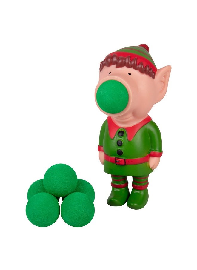 Christmas Elf Ball Popper Toy - Holiday Stocking Stuffer Includes 4 Soft Foam Balls - Squeeze To Pop Air Powered Balls Up To 20 Feet - For Indoor/Outdoor Play - Gift For Kids, Girls, Boys