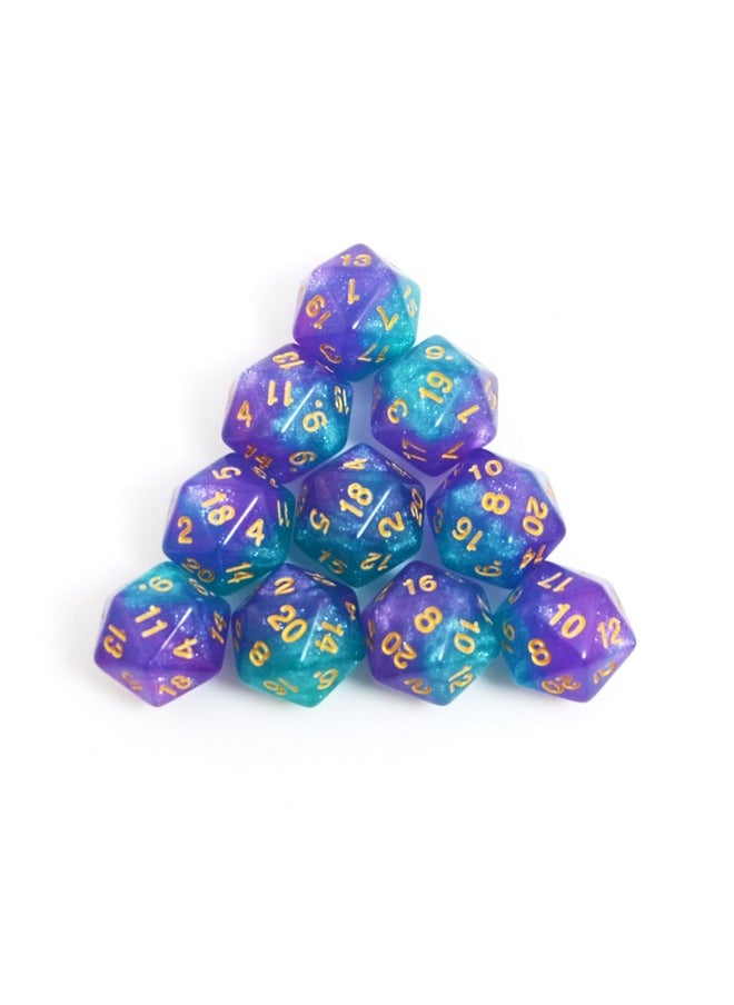 10-Pack 20 Sided Dice D20 Polyhedral Dice For Dnd Rpg Mtg Table Game (Color 10)