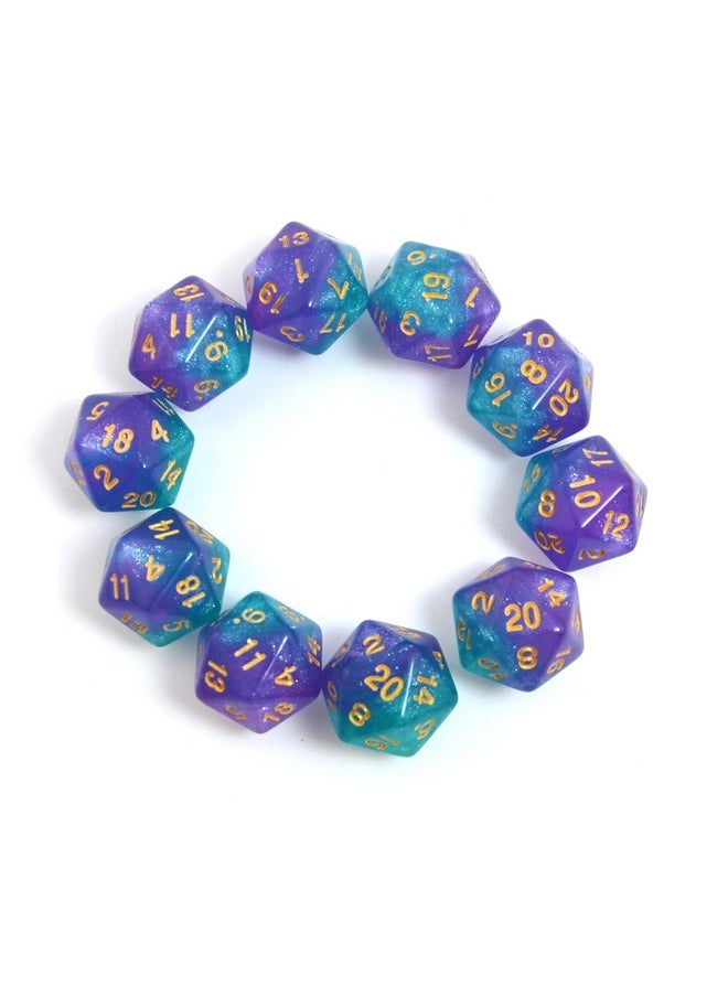 10-Pack 20 Sided Dice D20 Polyhedral Dice For Dnd Rpg Mtg Table Game (Color 10)