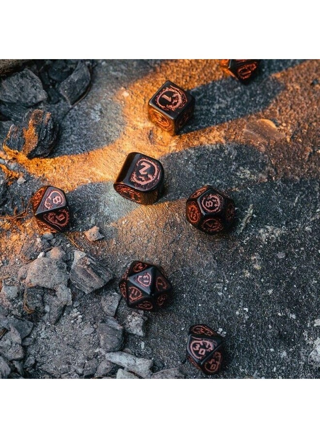 Dragons Modern Dice Set Black & Copper