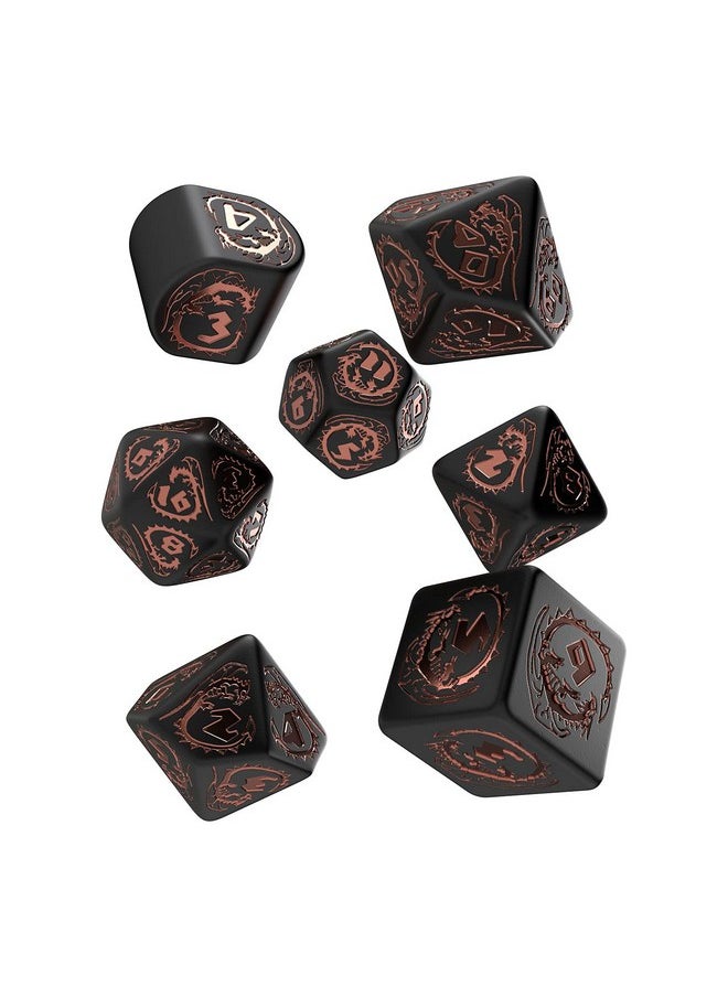 Dragons Modern Dice Set Black & Copper