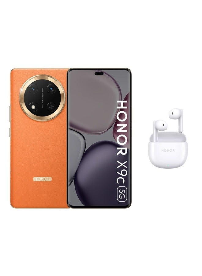 X9c Dual SIM Sunrise Orange 12GB RAM 256GB 5G With Honor Earbuds X6